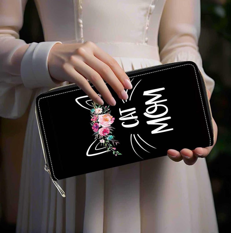FQTBCEARI Hummingbird Flower Print Women Large Capacity Wallet PU Leather Zipper Clutch Purse for Smart Phone/Card/Coin/Cash - Image 5